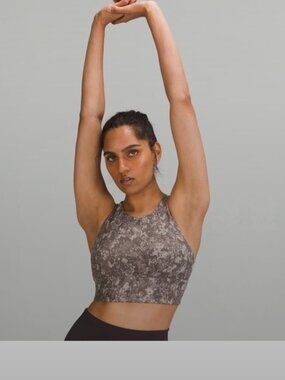 Lululemon Wunder Train Longline Bra Medium Support, C/D Cup Hideaway Camo Lunar